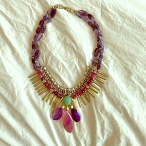 Fun purple and turquoise colored stone necklace.
